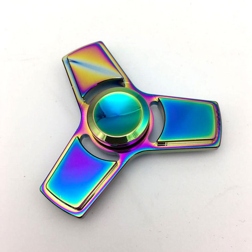 Arco Iris Aleación Mano Spinner Tri Fidget Enfoque Juguete E