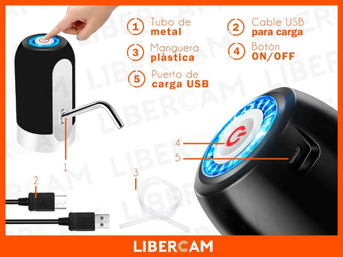 Imagen 7 de 10 de Dispenser De Agua Portatil Usb Bomba Dispensador Bidones