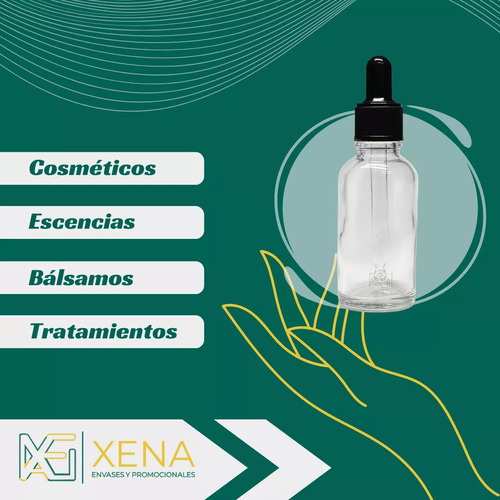 Gotero Frasco Vidrio Cristal 50 Ml Con Pipeta Negra 30 Pzs