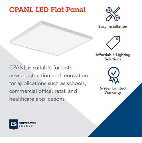 Panel Led Plano 3300lm 3500-5000k Montaje Techo Directo