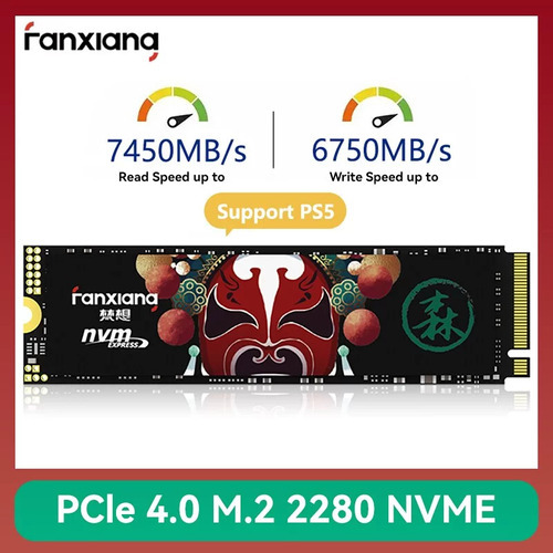 Ssd Nvme PC Notebook PS5 Fanxiang S790 1tb Gen4 7gbps Cor Preto