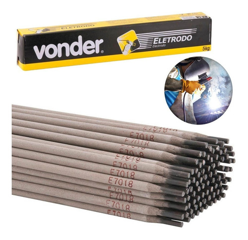 Eletrodo Revestido 7018 2,50mm Caixa Com 5kg Vonder Cor da punta Cinza