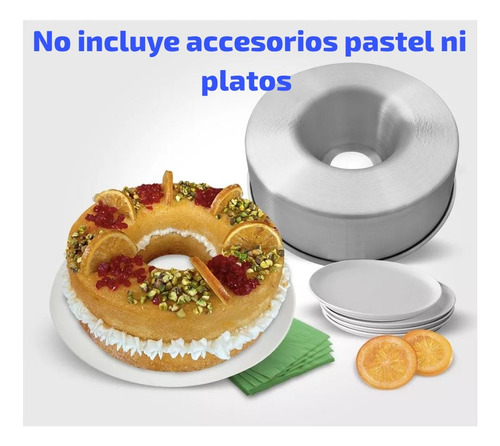 Molde De Aluminio Rosca Recta Para Pastel # 26 Plateado