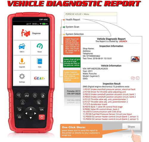 Launch Crp429c Escaner Sangrado Aceite Luz Epb Bms Sas Dpf