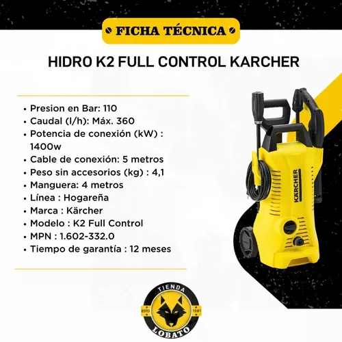 Hidrolimpiadora K2 para jardín 1400w Karcher •