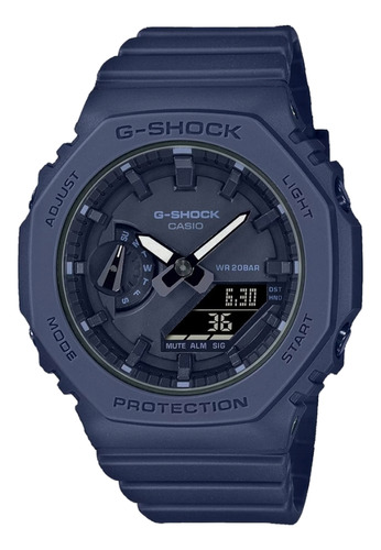 Relógio Casio G-shock GMA-S2100BA-2A1DR  femenino carbon Core Guard Cor da correia Azul Cor do bisel Azul Cor do fundo Azul