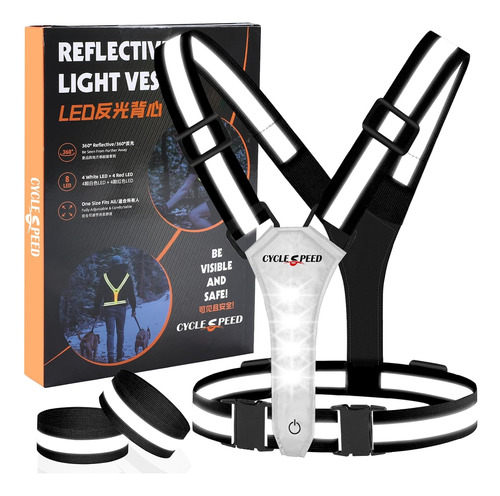 Chaleco Reflectante Led Equipamiento De Running, Chalec...