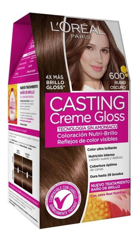 Kit Tinte L'Oréal Paris  Casting creme gloss Casting creme gloss tono 600 rubio oscuro 15Vol. para cabello