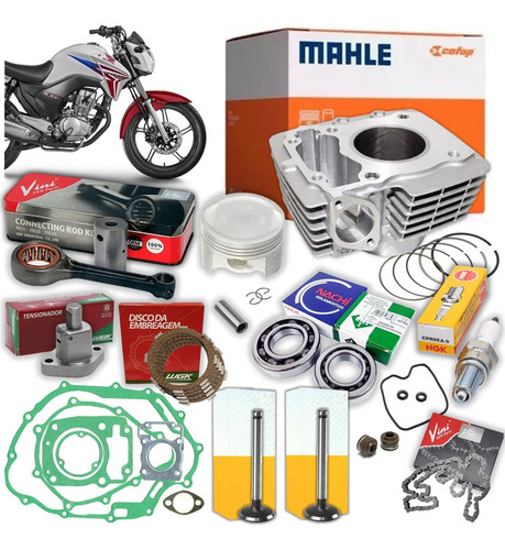 Kit Motor Pistão Biela Valvula Cg 150 Titan Esd Mix 2009