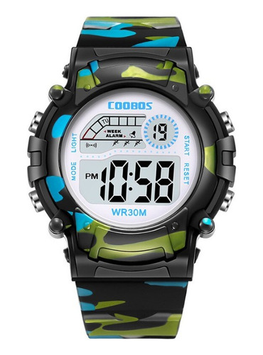 Reloj Deportivo Digital Para Niño Niña Militar Antigolpes 