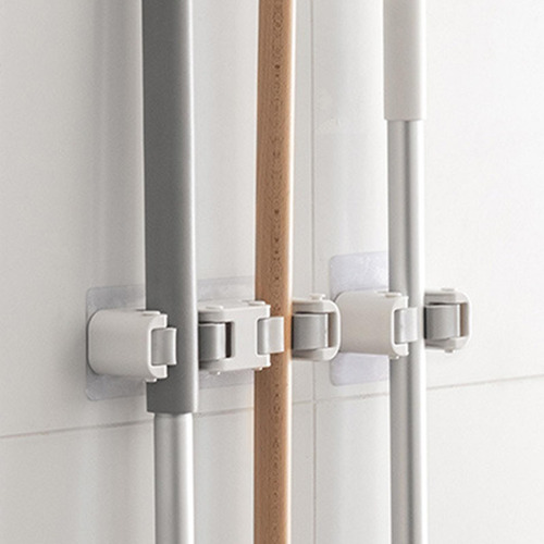 3 Soporte Autoadhesivo Para Fregona, Soporte Para Clip Doble