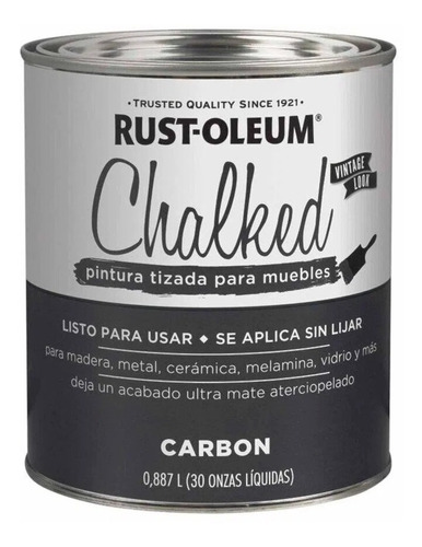 Pintura A La Tiza Chalked Gris Carbon Rust Oleum X 887 Ml