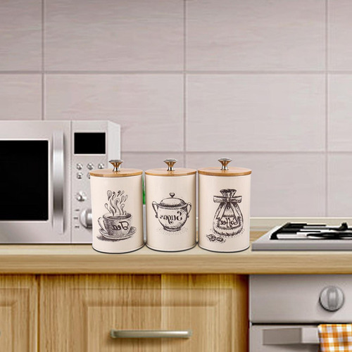 . .. 3 Unidad Latas De Té Café Azúcar Cocina Recipientes De