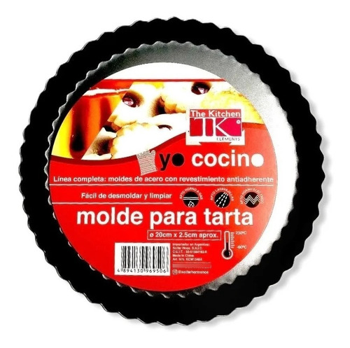 Molde Tarta Acanalado Antiadherente 20cm Repostería Cocina