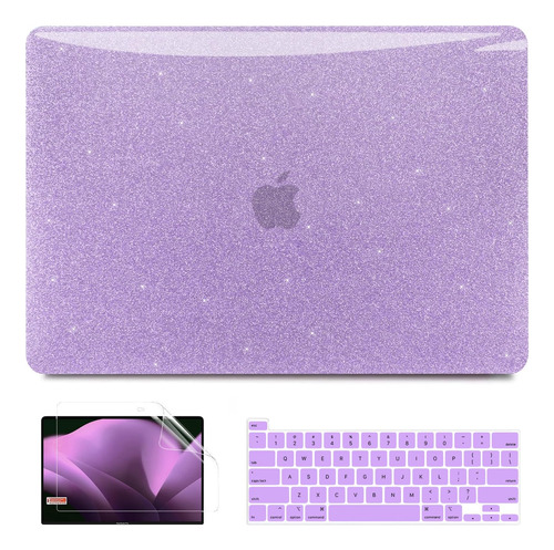 Funda Anban Para Macbook Pro 13 M2 + C/teclado Glitter Pur