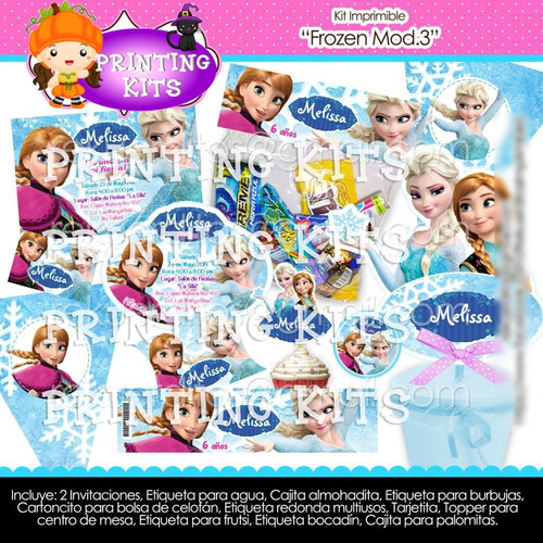 2x1 Kit Imprimible Elsa Y Ana Frozen, Fiesta Infantil Cumple