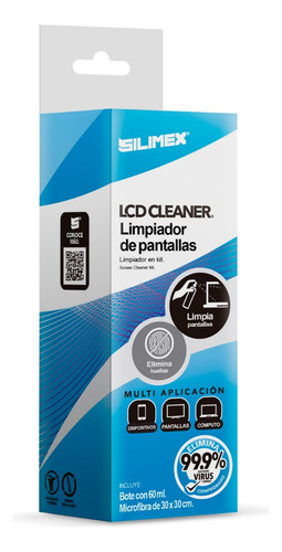 Limpiador De Pantallas Silimex Lcd Cleaner 60ml Microfibra