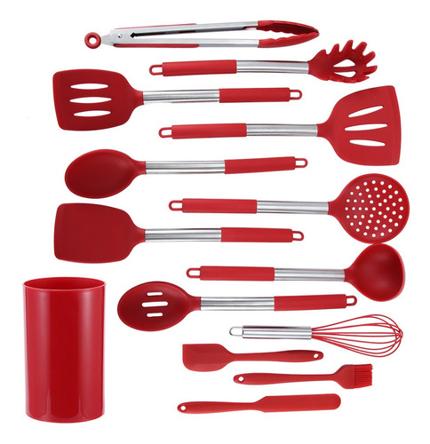 Kitchen Tool, Kit De Utensilios De Cocina De Silicona Roja,