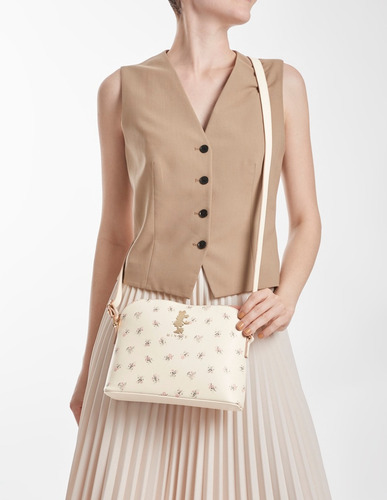 Bolsa Crossbody Mujer Mickey W Capsule Beige Hbsalmina10cw Acabado De Los Herrajes Níquel Diseño De La Tela Gráfico