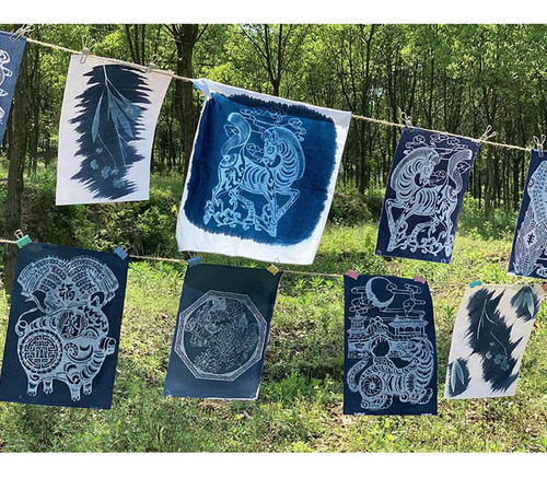 Jacquard Cyanotype En Papel Fabirc Diy Kit-paleta 50ml