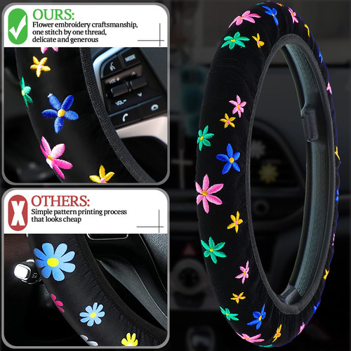 Lindo Juego Accesorio Coche Flor Para Mujer Niña Bordado 8