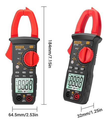 Pinza Amperimétrica Digital Aneng St182 Pro De 4000 Cuentas