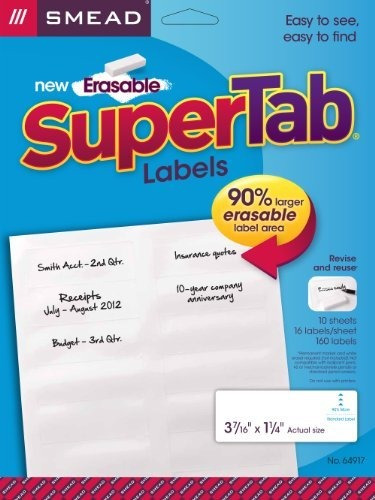 Smead Borrable Supertab Etiquetas Para Carpetas De Archivos,