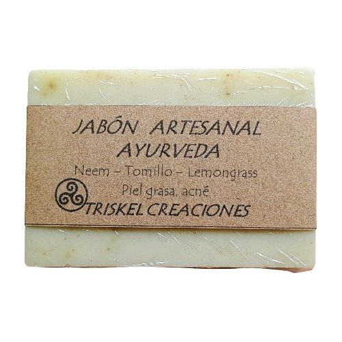 Jabón Piel Grasa Neem Ayurveda Vegano 100 Grs