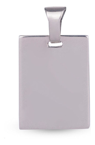 Dije Carmín Medalla Memory Rectangular 22 X 16mm De Plata 92