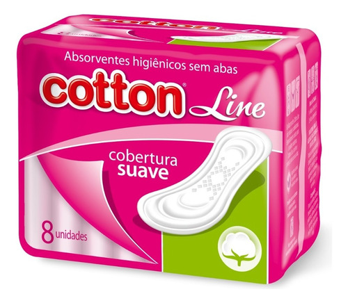 Absorvente Higienico Cobertura Suave Sem Abas Cotton Line 8u