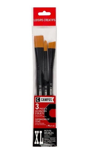 Campus Pinceles Set X 3 Unidades Hobby Sintetico Large Xl