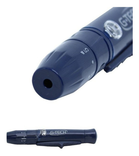 Caneta Lancetadora Furar Dedo Ejetor Glicose Glicemia G-tech Cor Azul