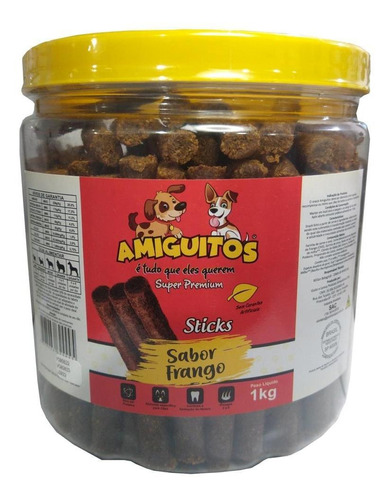 Snack Super Premium Sticks - Frango - 1kg - Amiguitos