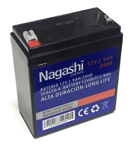 Bateria Recargable 12v-2.9ah Nagashi / Mrtecnología