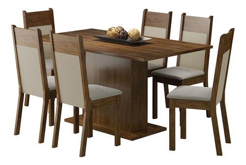 Juego Comedor Lousiana Mesa Madesa Tapa De Madera 6 Sillas