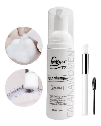 Shampoo Para Pestañas Extensiones+ Lash Brush