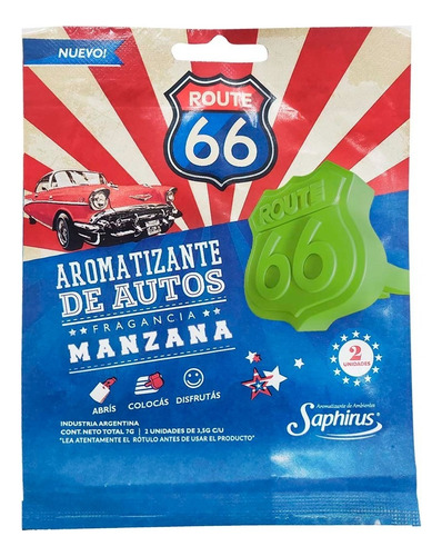 Perfume Aromatizante Fragancia Para Auto Pack X2 - Route 66