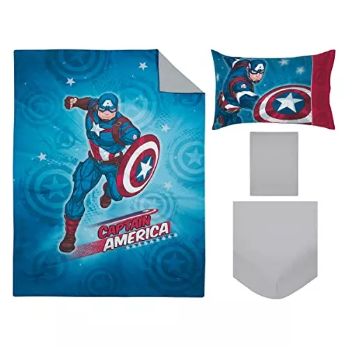 Juego De Cama Captain America Para Niños Pequeños De 4 Pieza