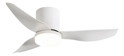 Ventilador De Teto Com Luz Led Silencioso Controle Remoto 86 Cm 50hz/60hz Branco Abs 3