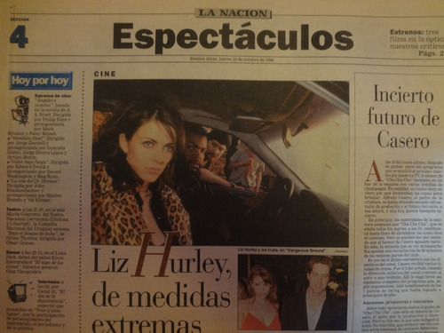 Espectaculos La Nacion 1996 Liz Hurley Madonna Berlinghieri