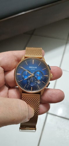 Relógio Seculus Cronógrafo Rosê Masculino