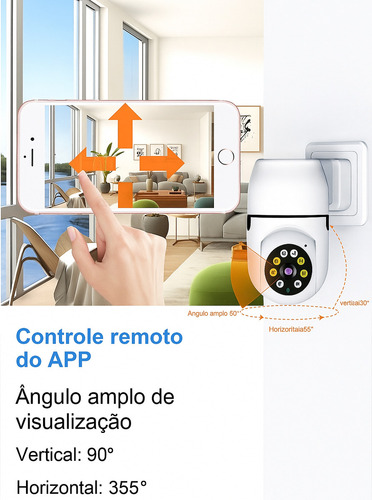 Câmera De Segurança Full Hd Visão Noturna Na Tomada Jt-8178 Estary Shop Cor Branco