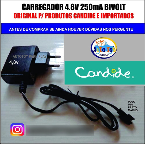 Carregador 4.8v 250ma (mini Plug) - Bivolt