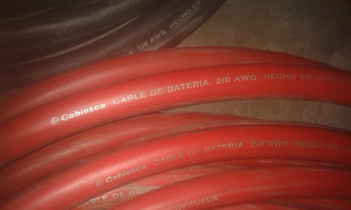 Cable Automotriz 1/0 2/0 Rojo Negro Cablesca 100% Cobre