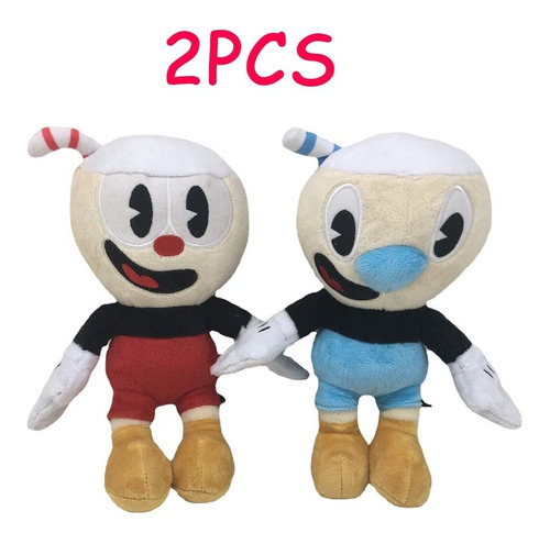 2pcs Muñeca De Peluche Linda Cuphead Juego 25cm Piezas