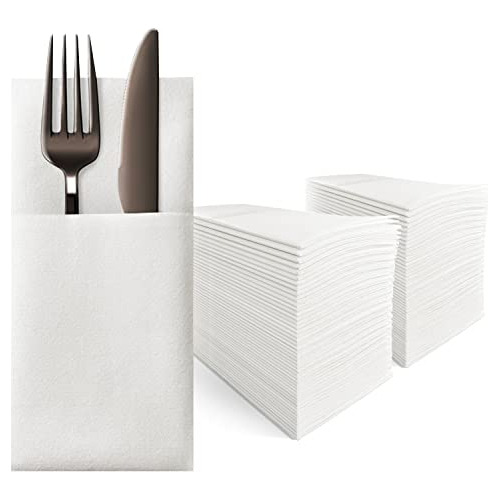 100 Paquete De Servilletas De Cena De Papel Blanco Con ...