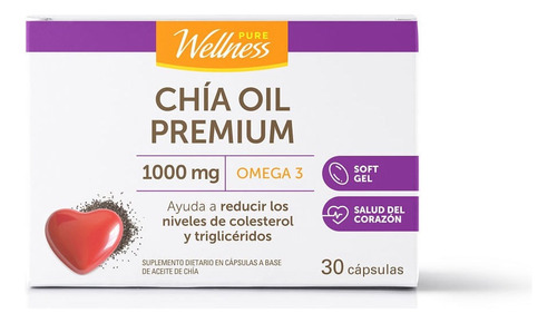 Suplemento Pure Wellness Chía Oil 1000 Mg 30 Capsulas