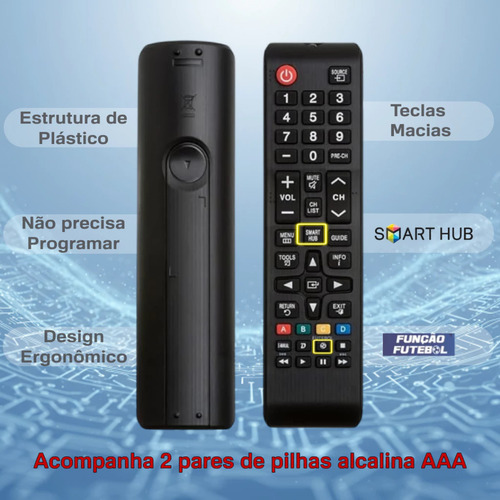 Kit 2 Controle Compatível Para Tv Samsung Smart Led Lcd 4k