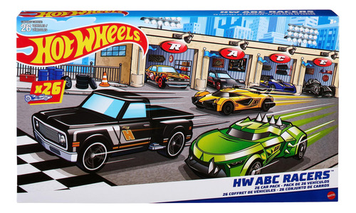 Hot Wheels Abc Racers, 26 Autos En Escala 1:64 Con Letras D.