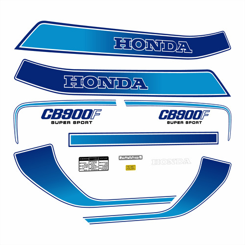 Calcos Honda Cb 900 F Super Sport 81 Kit Compl C/advertencia